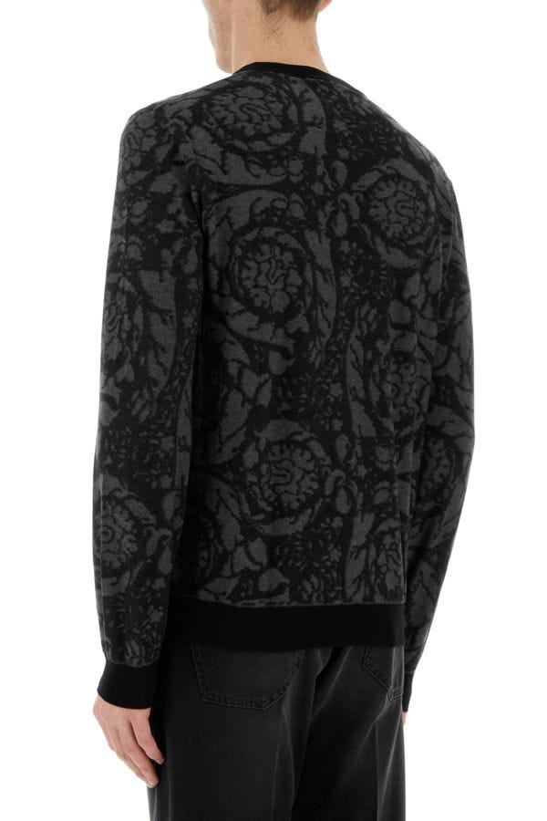 VERSACE | Embroidered wool blend sweater