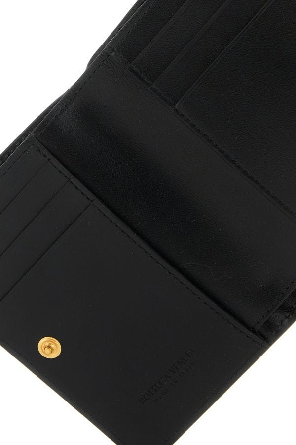 BOTTEGA VENETA | Black leather small Intrecciato wallet