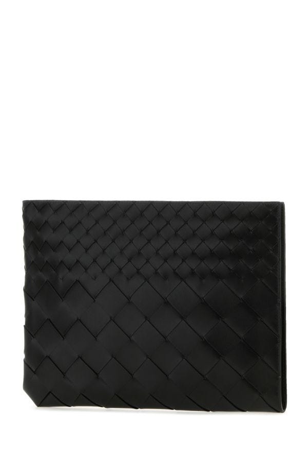 BOTTEGA VENETA | Black leather Intrecciato pouch