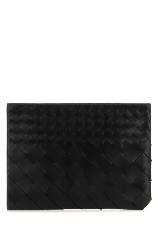 BOTTEGA VENETA | Black leather Intrecciato pouch