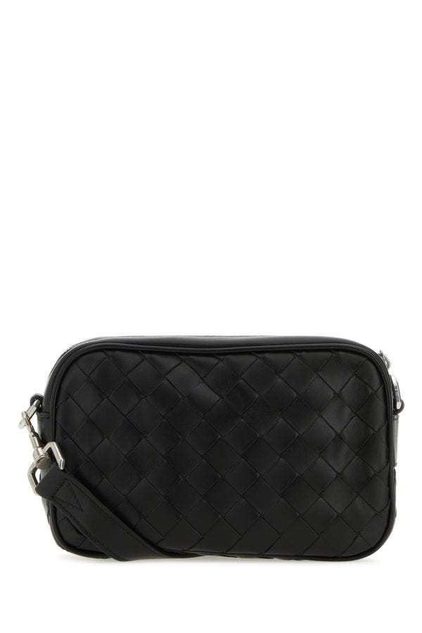 BOTTEGA VENETA | Black leather Intrecciato Mini crossbody bag