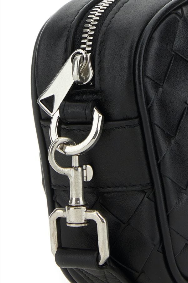 BOTTEGA VENETA | Black leather Intrecciato Mini crossbody bag