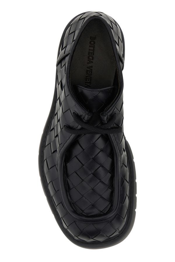 BOTTEGA VENETA | Black leather Haddock lace-up shoes