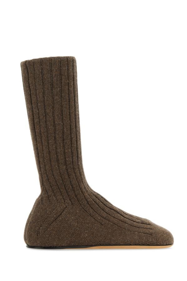 BOTTEGA VENETA | Brown wool blend Domenica ankle boots