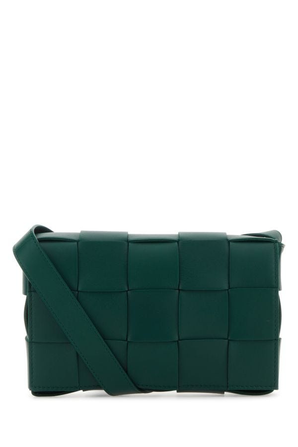 BOTTEGA VENETA | Bottle green nappa leather Cassette crossbody bag