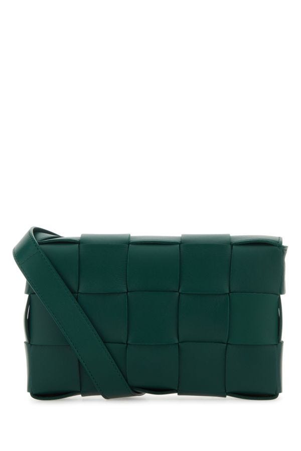 BOTTEGA VENETA | Bottle green nappa leather Cassette crossbody bag