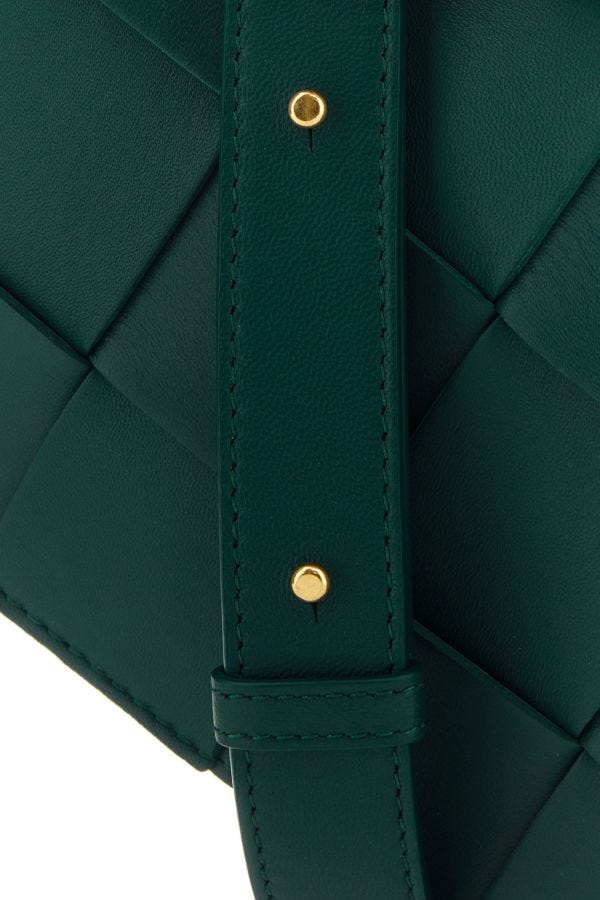 BOTTEGA VENETA | Bottle green nappa leather Cassette crossbody bag