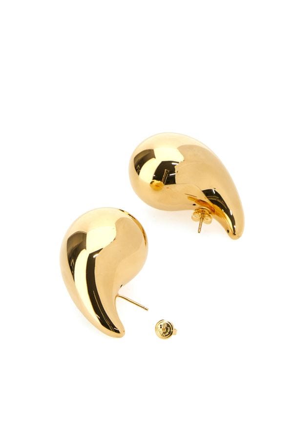 BOTTEGA VENETA | Gold silver big Drop earrings