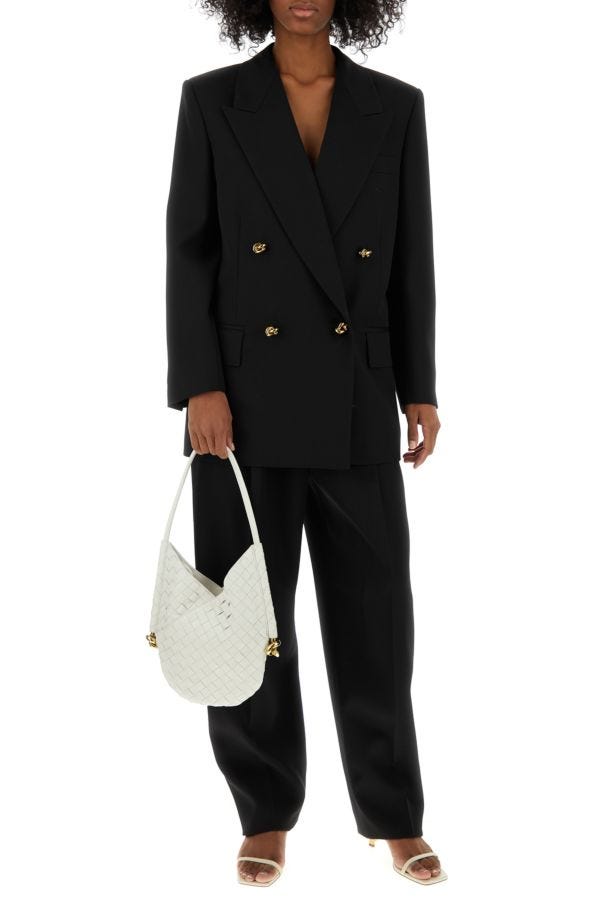 BOTTEGA VENETA | White nappa leather small Solstice shoulder bag