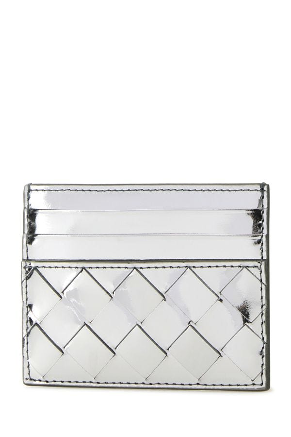 BOTTEGA VENETA | Silver leather card holder
