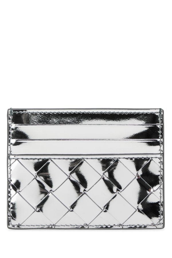 BOTTEGA VENETA | Silver leather card holder
