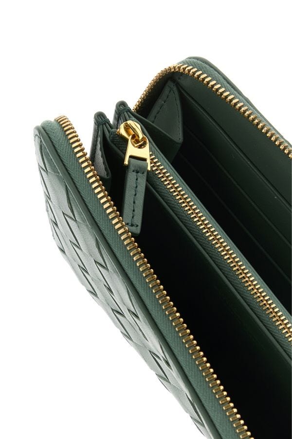 BOTTEGA VENETA | Sage green nappa leather Intrecciato wallet