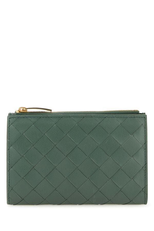 BOTTEGA VENETA | Sage green nappa leather medium Intrecciato wallet