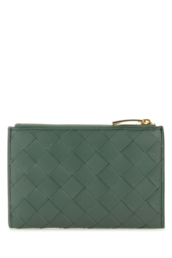 BOTTEGA VENETA | Sage green nappa leather medium Intrecciato wallet