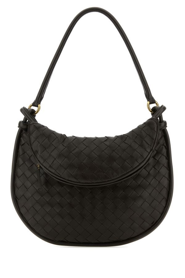 BOTTEGA VENETA | Dark brown leather medium Gemelli shoulder bag