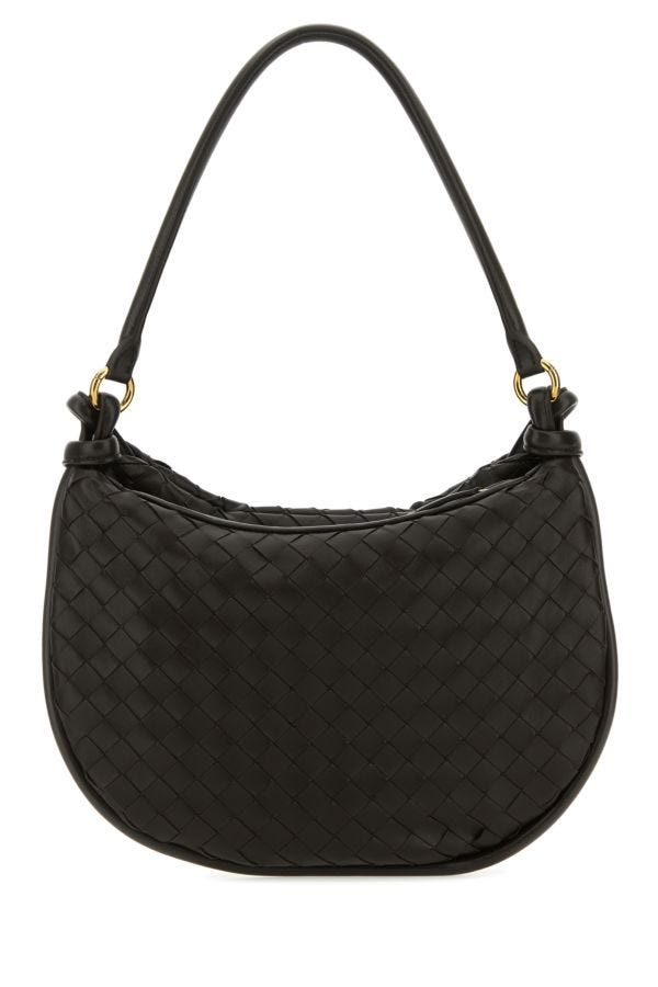 BOTTEGA VENETA | Dark brown leather medium Gemelli shoulder bag