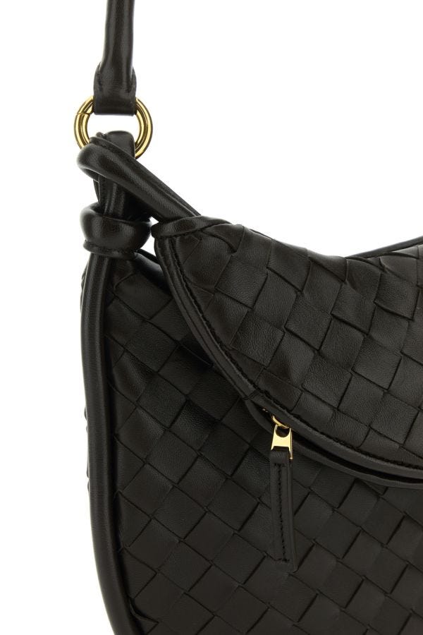 BOTTEGA VENETA | Dark brown leather medium Gemelli shoulder bag