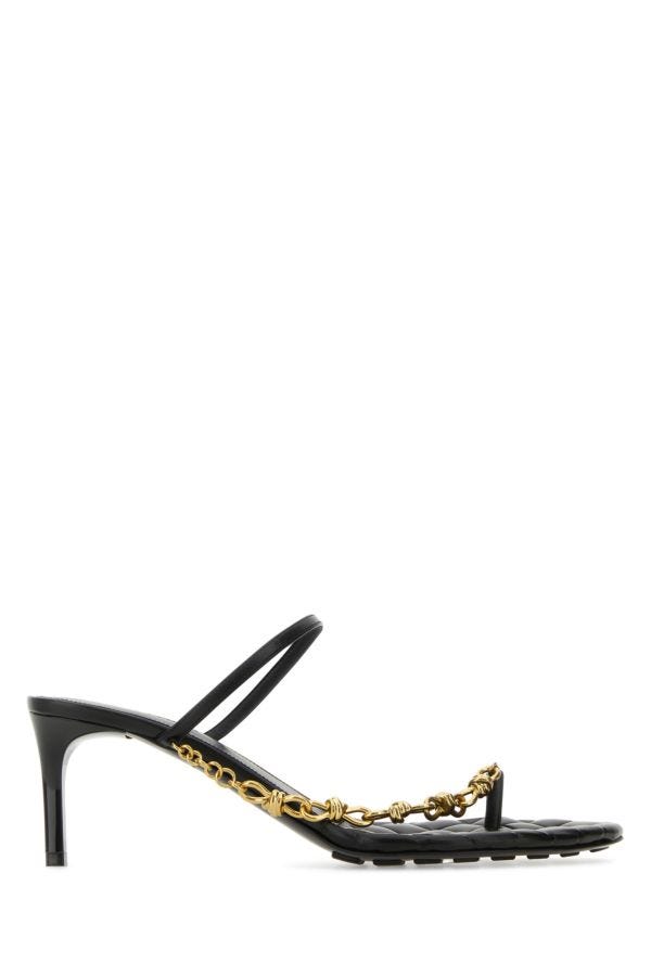 BOTTEGA VENETA | Black nappa leather Leaf sandals