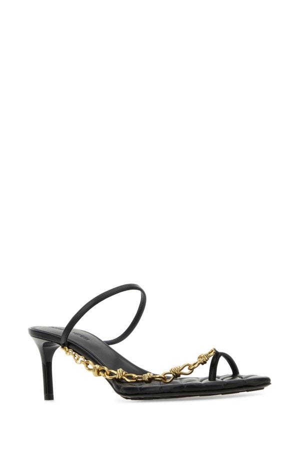 BOTTEGA VENETA | Black nappa leather Leaf sandals