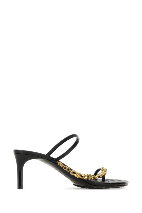 BOTTEGA VENETA | Black nappa leather Leaf sandals