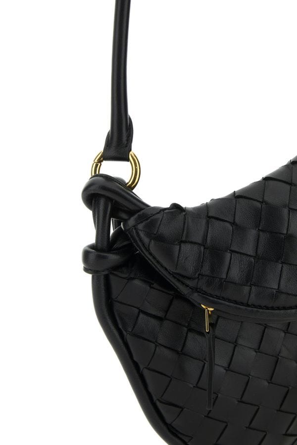 BOTTEGA VENETA | Black leather small Gemelli shoulder bag