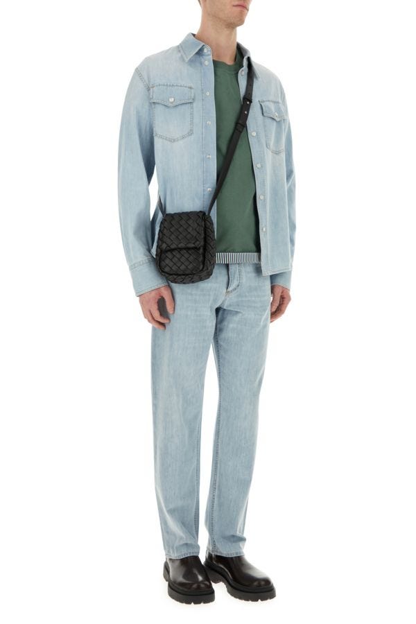 BOTTEGA VENETA | Black leather mini Vertical Cobble crossbody bag