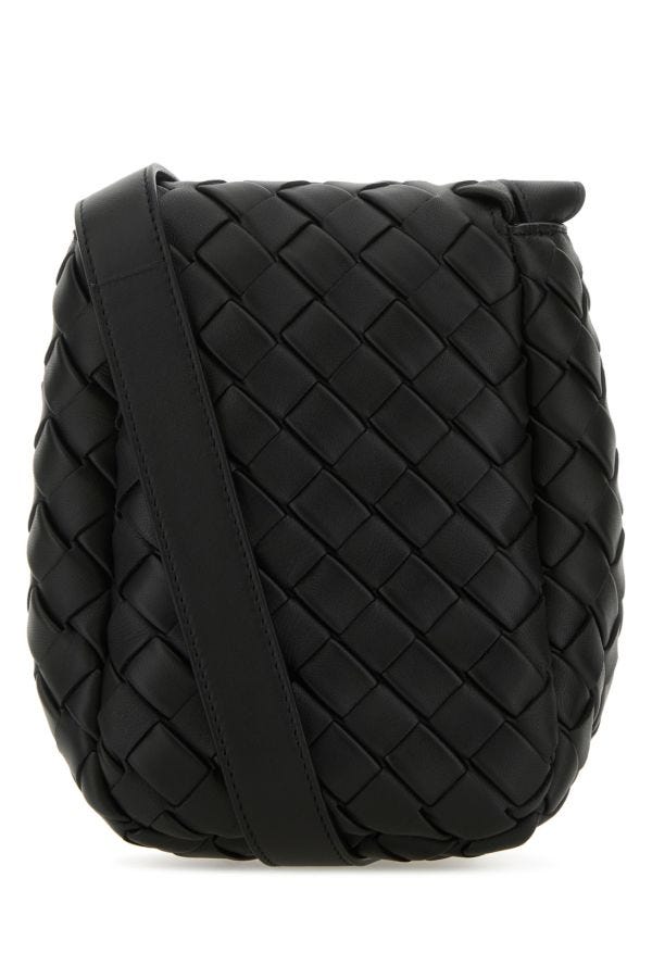 BOTTEGA VENETA | Black leather mini Vertical Cobble crossbody bag