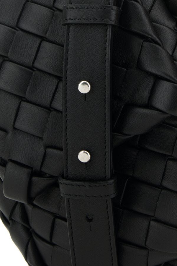 BOTTEGA VENETA | Black leather mini Vertical Cobble crossbody bag
