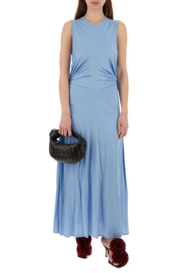 BOTTEGA VENETA | Light blue jersey long dress