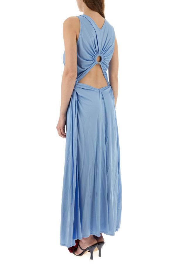 BOTTEGA VENETA | Light blue jersey long dress