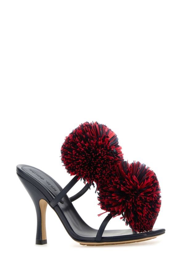 BOTTEGA VENETA | Navy blue leather Adam mules