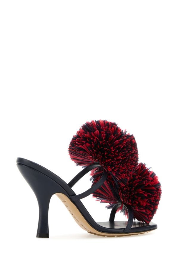 BOTTEGA VENETA | Navy blue leather Adam mules