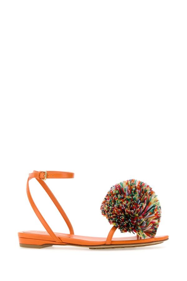 BOTTEGA VENETA | Orange leather Adam sandals