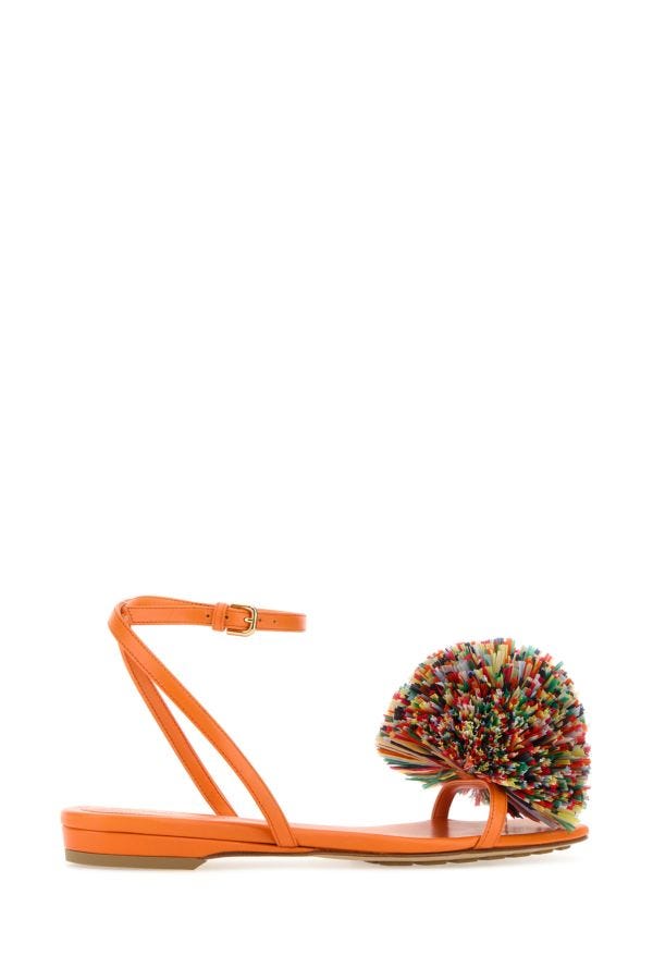 BOTTEGA VENETA | Orange leather Adam sandals