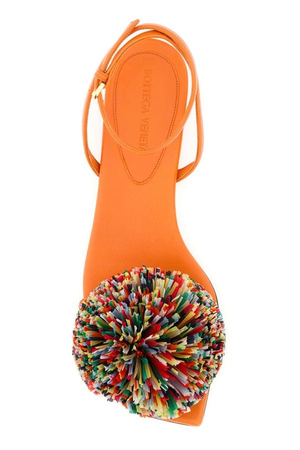 BOTTEGA VENETA | Orange leather Adam sandals