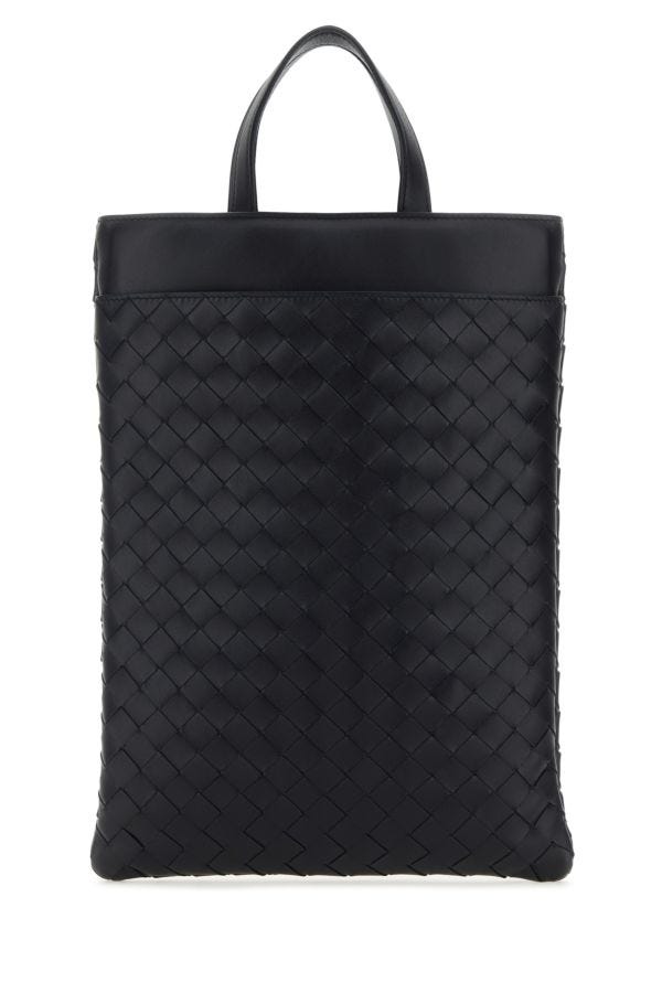 BOTTEGA VENETA | Midnight blue leather Intrecciato laptop case