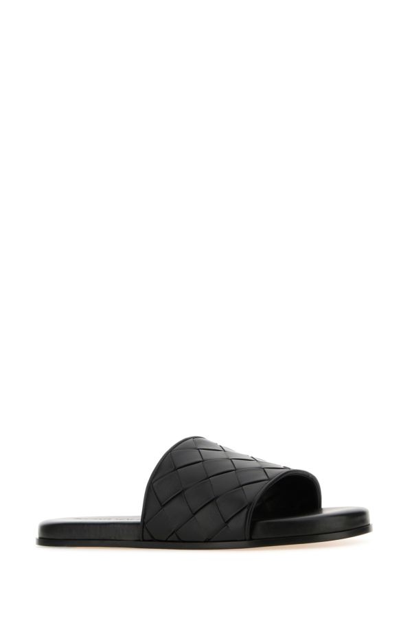 BOTTEGA VENETA | Black nappa leather Sunday slippers