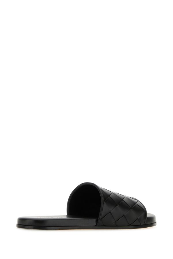 BOTTEGA VENETA | Black nappa leather Sunday slippers