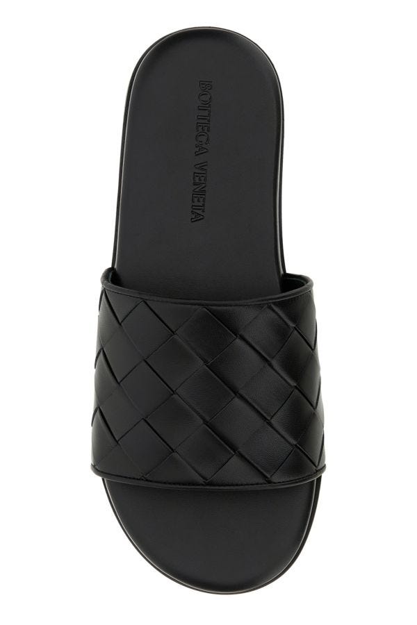 BOTTEGA VENETA | Black nappa leather Sunday slippers