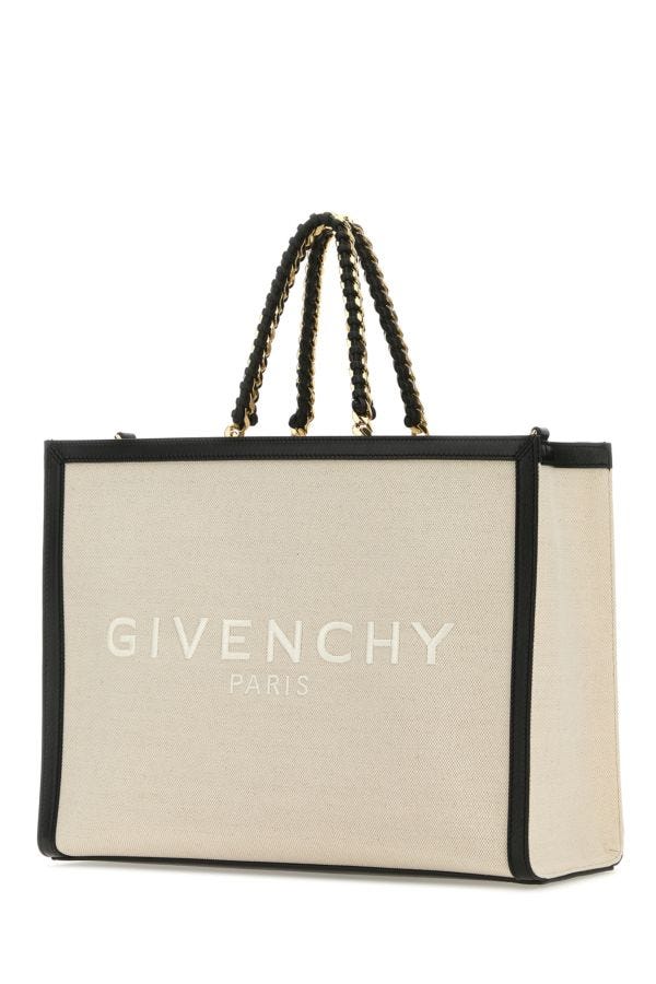 GIVENCHY | Two-tone canvas and leather medium G-Tote handbag