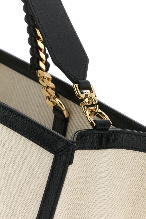 GIVENCHY | Two-tone canvas and leather medium G-Tote handbag