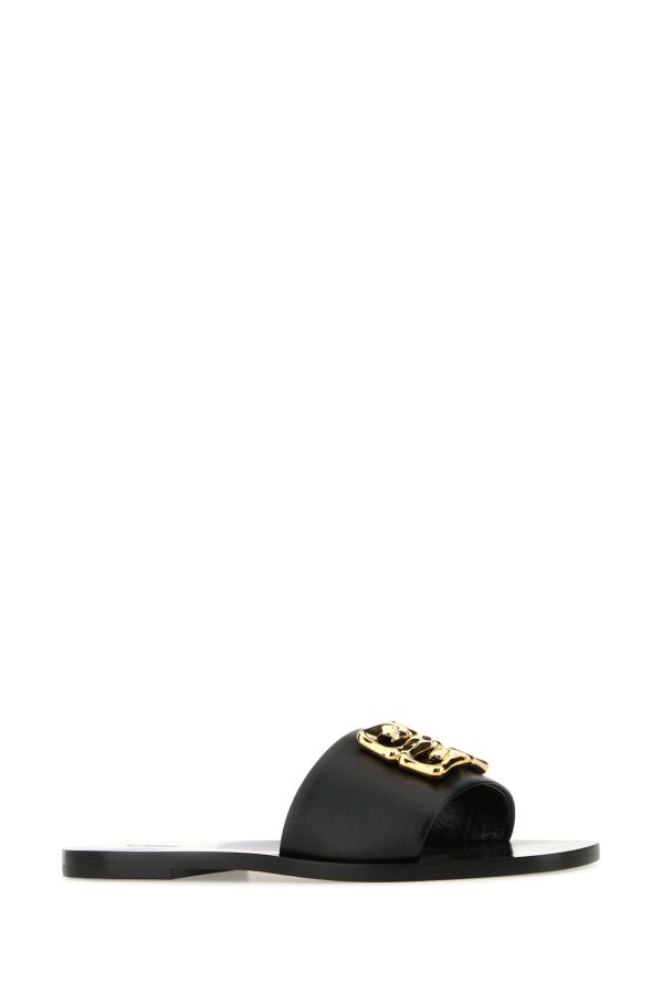 GIVENCHY | Black leather 4G Baroque slippers