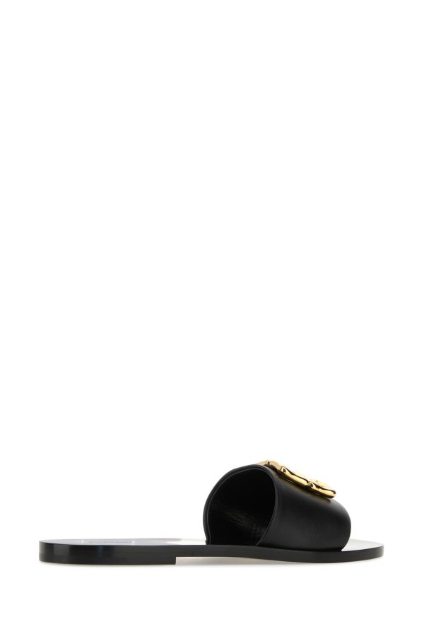 GIVENCHY | Black leather 4G Baroque slippers