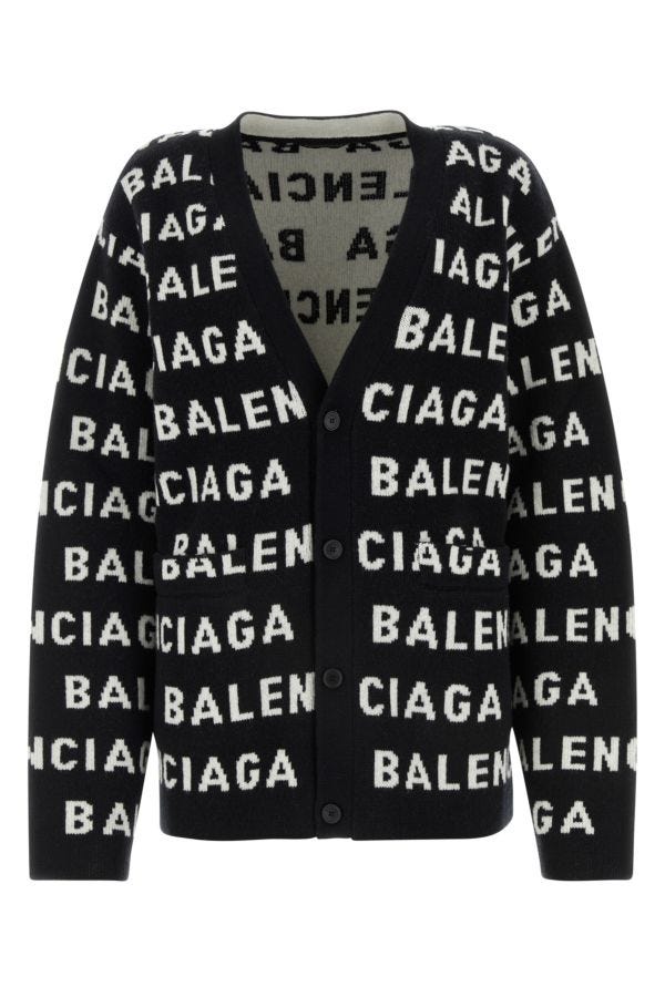 BALENCIAGA | Embroidered wool blend cardigan