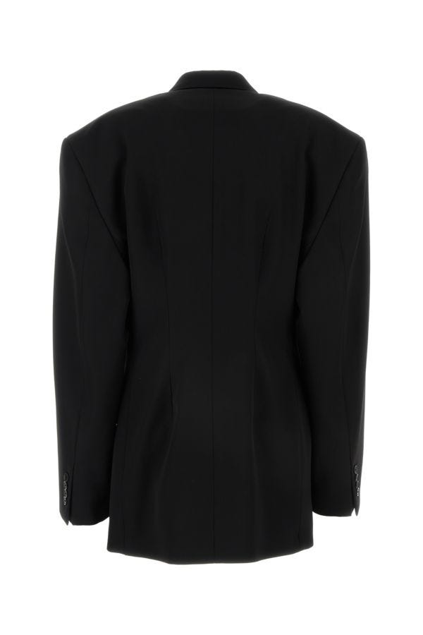 BALENCIAGA | Black barathea oversize Cinched blazer