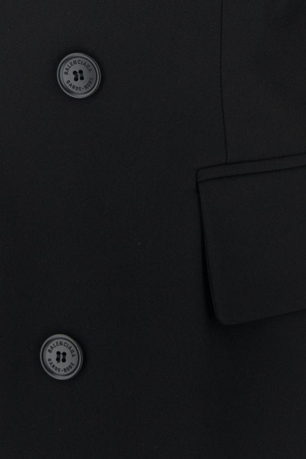 BALENCIAGA | Black barathea oversize Cinched blazer