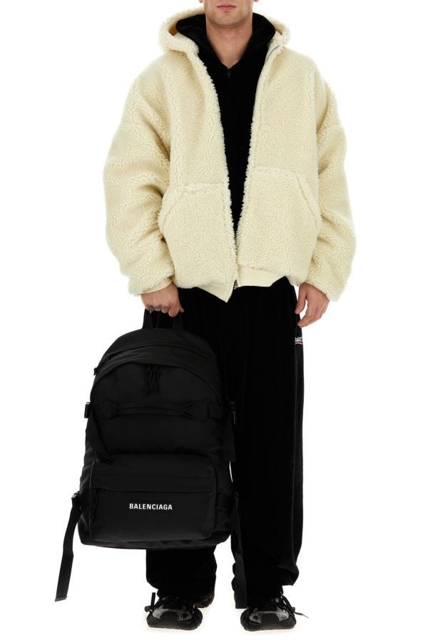 BALENCIAGA | Ivory teddy oversize sweatshirt
