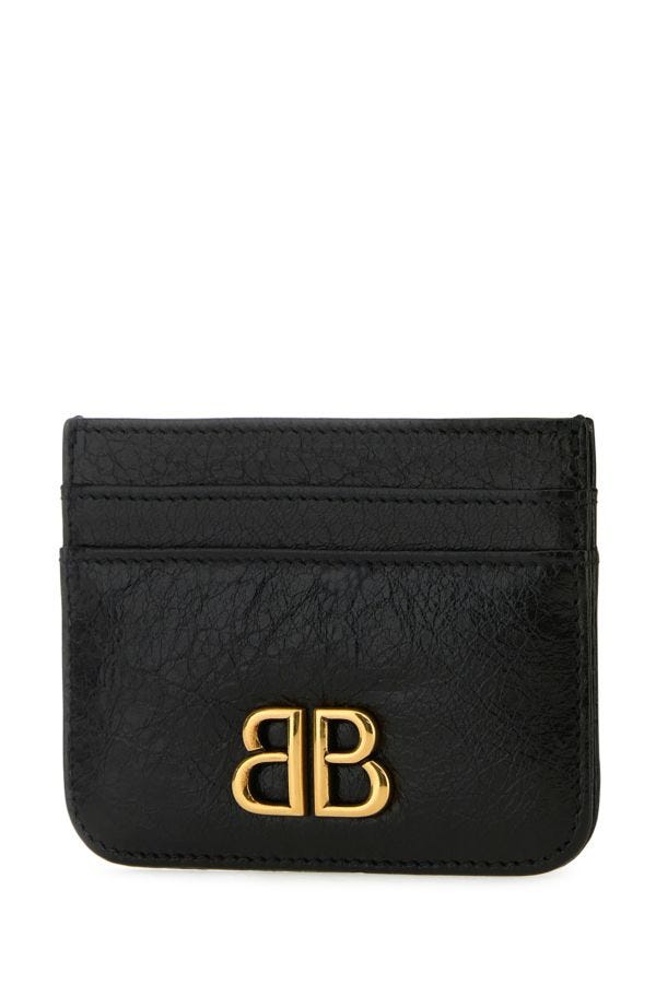 BALENCIAGA | Black leather Monaco card holder