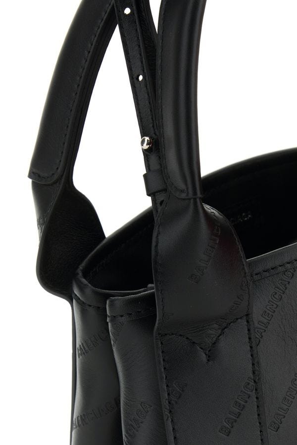 BALENCIAGA | Black leather Cabas Navy XS handbag