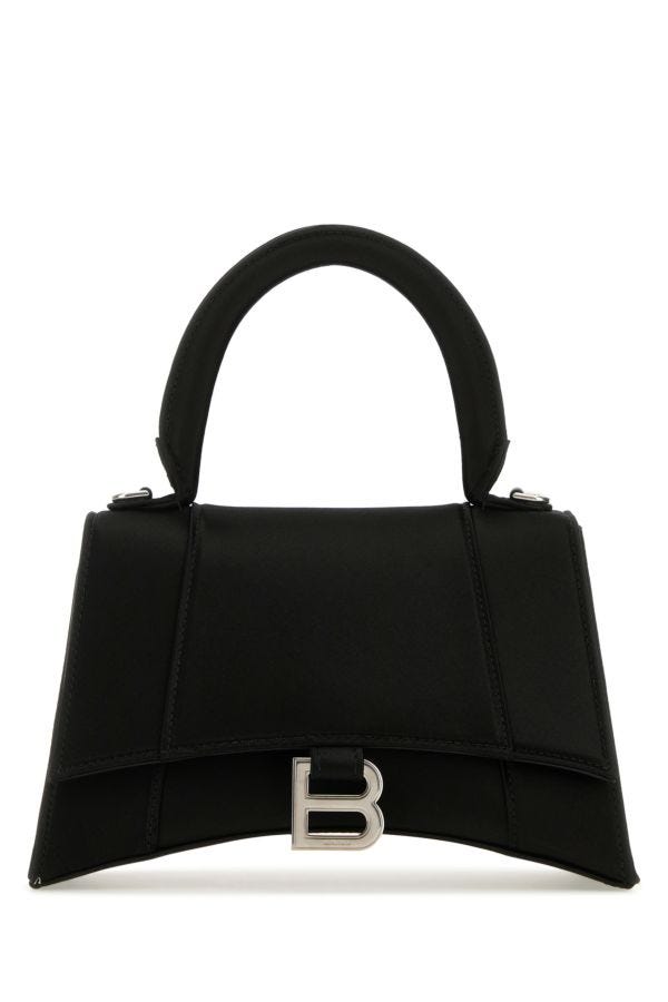 BALENCIAGA | Black satin small Hourglass handbag